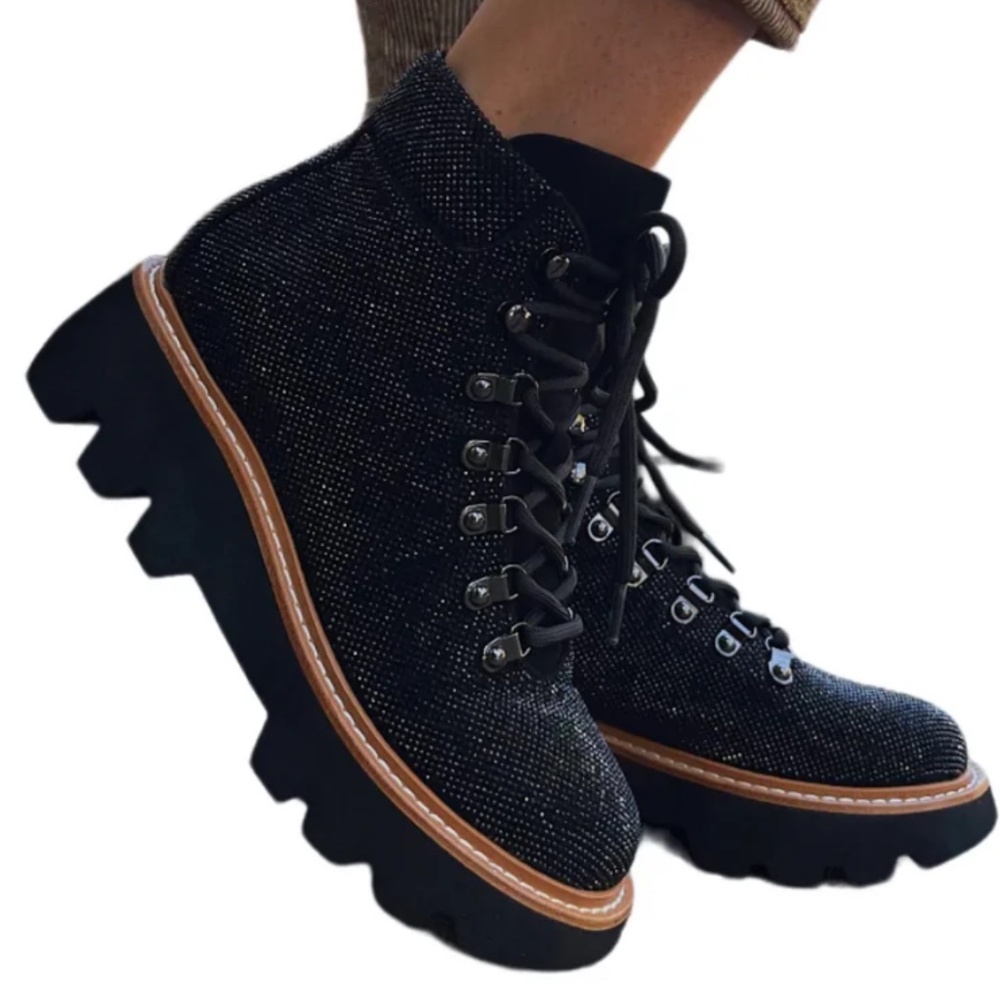 Black Glitter Ankle Boots size 39/9US